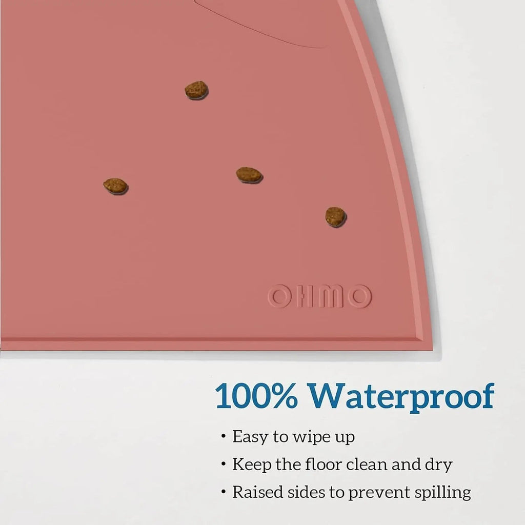 Non-Skid Silicone Pet Feeding Mat, Waterproof Dog Bowl Tray, Easy Clean, 18x10 inch