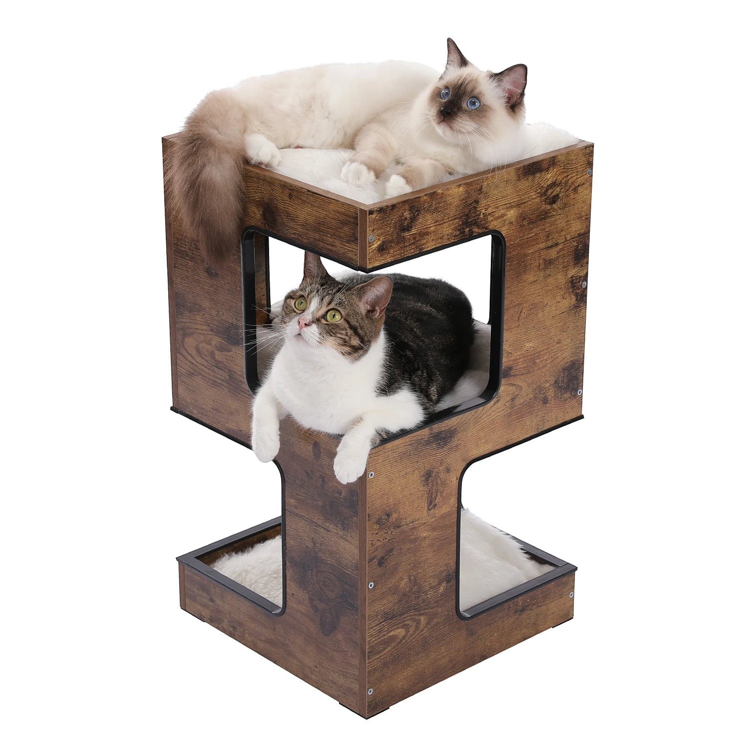 Mincy Pets Modern Wood Corner Cat Tree product photo.