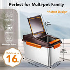 Stainless Steel Dog Food Container, 11lb/16lb Airtight Pet Food Storage Bin with Scoop, Keep Dry Food Fresh, Brown