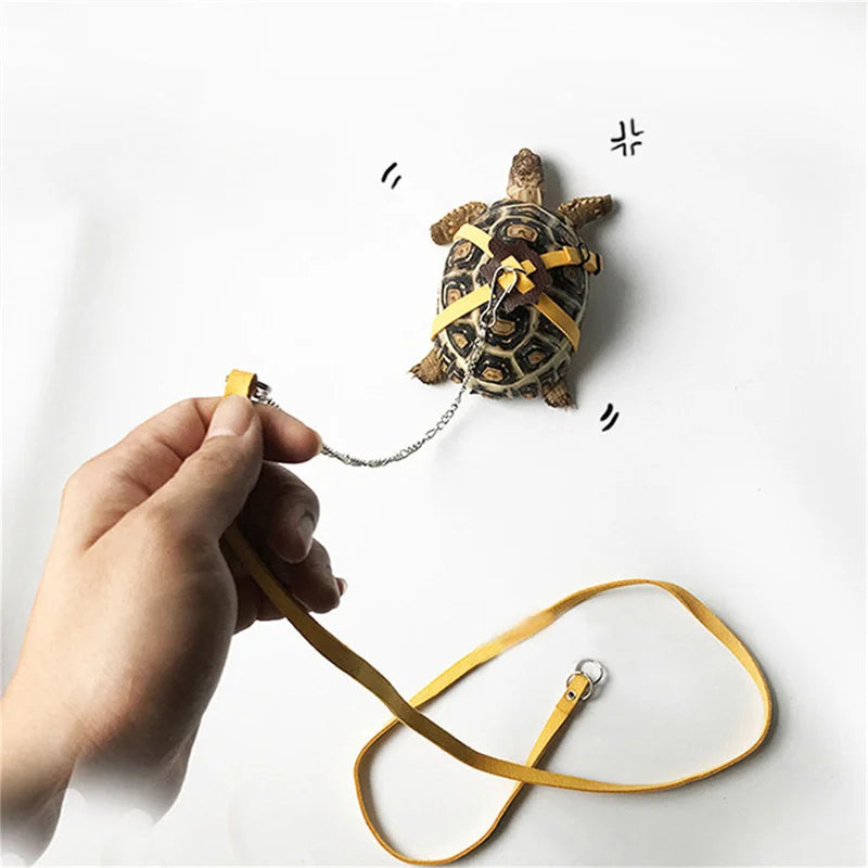 Turtle Traction Belt Control Rope Training Belt Outdoor Walking Leash Harness Reptile Leash Pet Supplies PU Leather Pet Traction