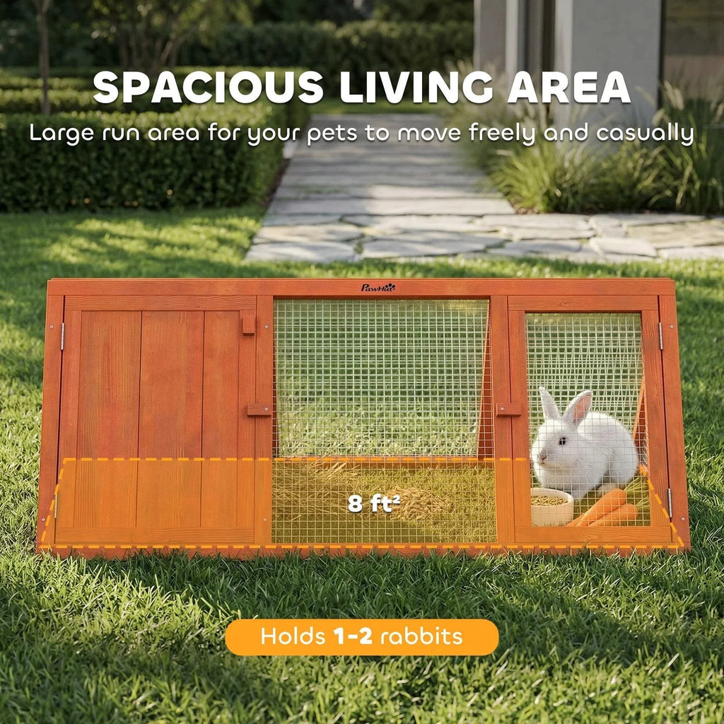 Rabbit Hutch Outdoor, Wooden Chicken Coop with Run, Orange