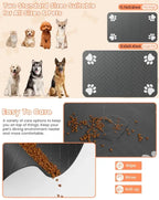 VIKAMA Diatomaceous Earth Pet Mat Waterproof, Non-Slip, Easy-Clean Bowl Mat Suitable for Cat and Dog Food and Water Bowls