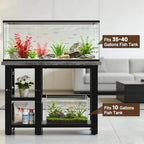 35-40 Gallon Fish Tank Stand with 5 in 1 Power Outlets, 31x18 Inch Heavy Duty Metal Frame Aquarium Stand, Adjustable Storage Sh