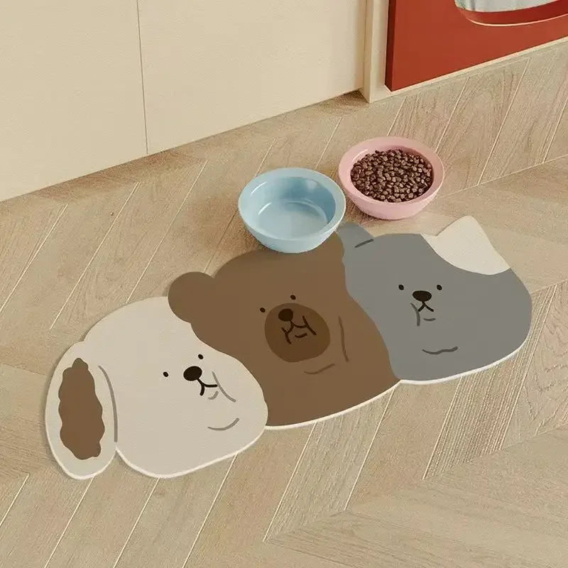 VIKAMA Diatomaceous Earth Pet Mat Waterproof, Non-Slip, Easy-Clean Bowl Mat Suitable for Cat and Dog Food and Water Bowls