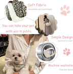 Canvas Dog Sling Carrier for Small Pets Hands Free with Safety Hook and Pocket for Outdoor Travel