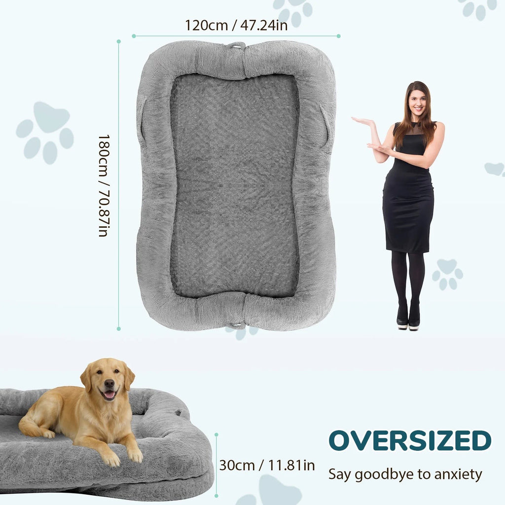 Human-Sized Faux Fur Dog Bed