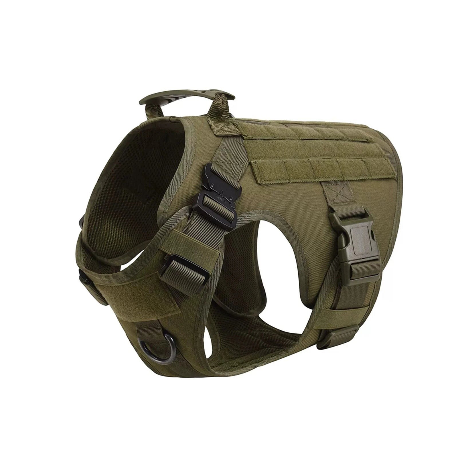 Mincy Pets Tactical Dog Harness with MOLLE Pouches & Leash product photo.