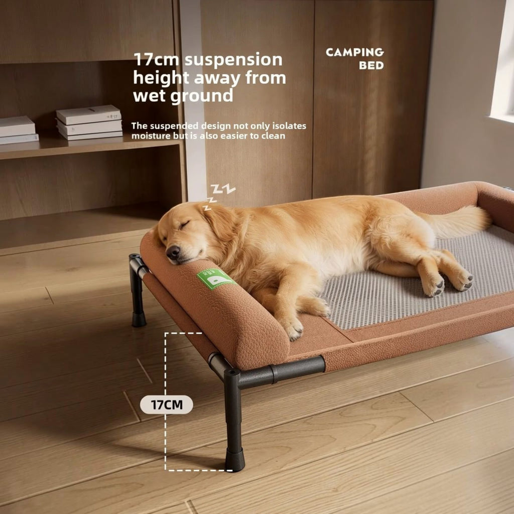 Pet Travel Cot with Soft Edged Pillow Breathable Elevated Cooling Dog Bed for Dogs Hammock Bed Small for Indoor & Outdoor