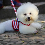 Soft and Breathable Nautical-style Dog Outfit & Leash Set, Suitable for Small and Medium Dogs, Puppy Collars, Harness and Leash for Dogs and Cats