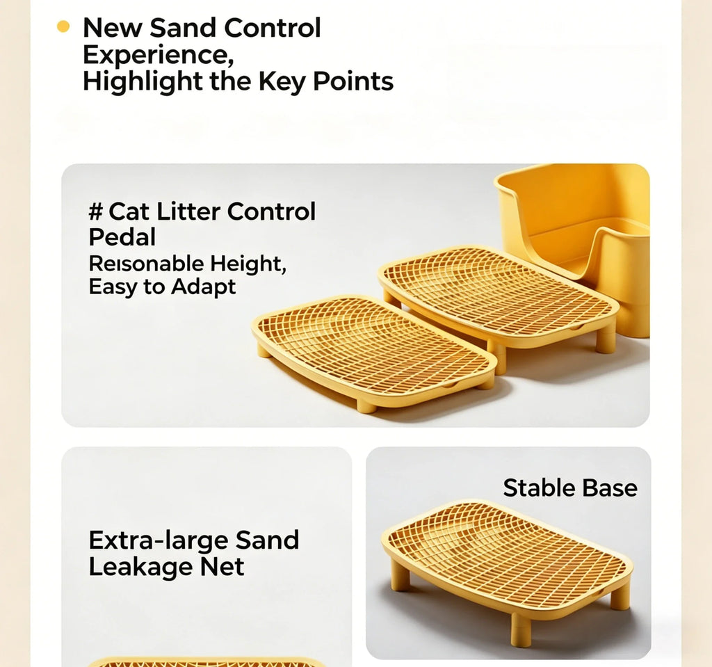 Cat litter pad anti-splash cat pad double-layer cat litter sand control pad cat toilet sand control table cat litter basin