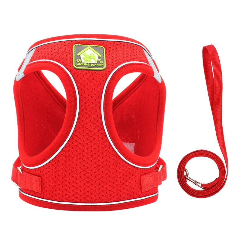 Mincy Pets Reflective Breathable Dog Vest Harness & Leash product photo.