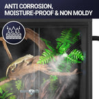 30 Gallon PVC Tall Reptile Tank, 18x18x24 Terrarium for Frog Lizard Gecko Chameleon Snake, Sliding Door & Top Screen Ventilation