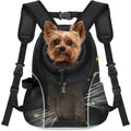 Dog Carrier Backpack for Small Dogs, Ventilated Mesh Travel Back Pack with Safety Belt for Hiking Cycling Outdoor Use, Black