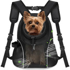 Dog Carrier Backpack for Small Dogs, Ventilated Mesh Travel Back Pack with Safety Belt for Hiking Cycling Outdoor Use, Black