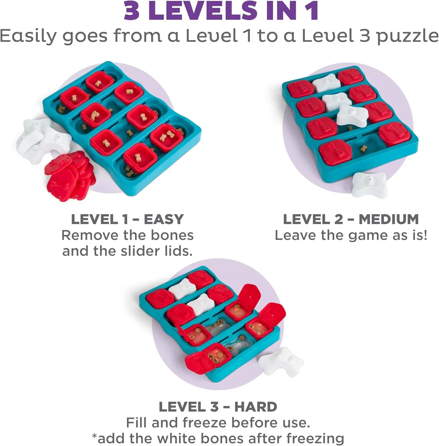 Dog Brick Interactive Treat Puzzle Toy for Mental Stimulation and Skill Development