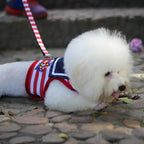 Soft and Breathable Nautical-style Dog Outfit & Leash Set, Suitable for Small and Medium Dogs, Puppy Collars, Harness and Leash for Dogs and Cats