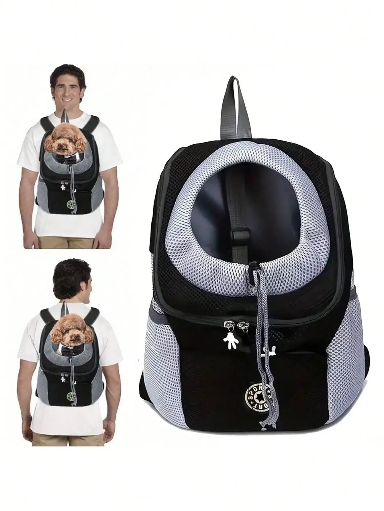 1pc Puppy Dog Front Carrier Pack, Pet Carrier Backpack For Small Medium Dogs Cats, Adjustable Breathable Dog Carrying Backpack For Hiking, Walking, Travel, Cycling And Outdoor Use
