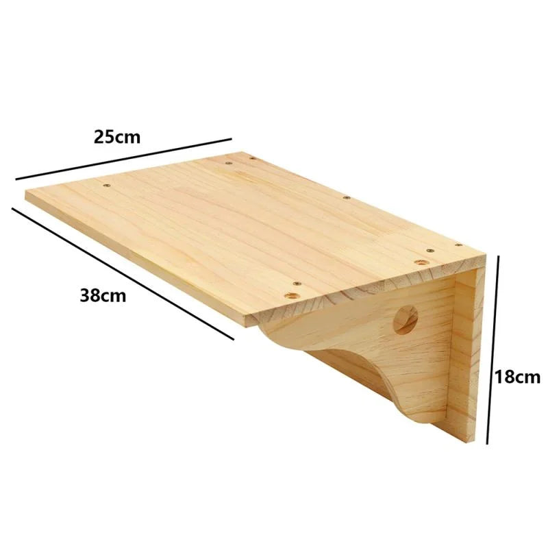 Mincy Pets Wooden Wall-Mounted Cat Climbing Shelves & Hammock product photo.
