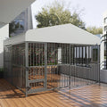 Outdoor Dog Kennel 10X10x6 FT Large & Medium Dogs Crate Enclosure with Waterproof UV-Resistant Cover Secure Lock Easy Assembly