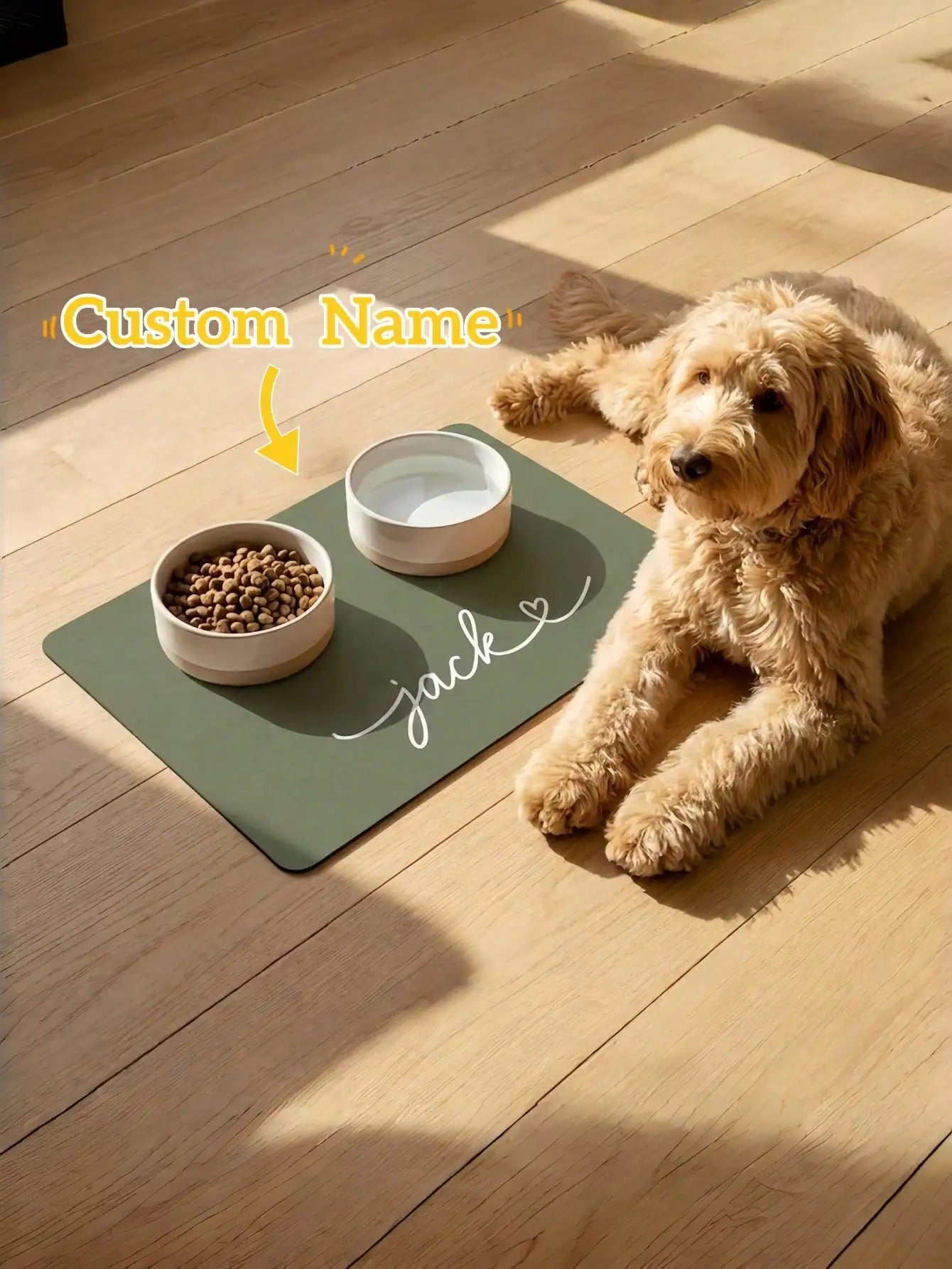 1pc Personalized Dog Food Mat, Custom Pet Name Mat, Feeding Accessory, Gift For Dog Lovers, Customized Pet Mat, Mother's Day, Special Occasions