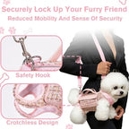 Dog Lift Harness Backpack for Small Dogs Cats, Adjustable Sling Carrier for Hiking Travel Outdoor Pink Medium