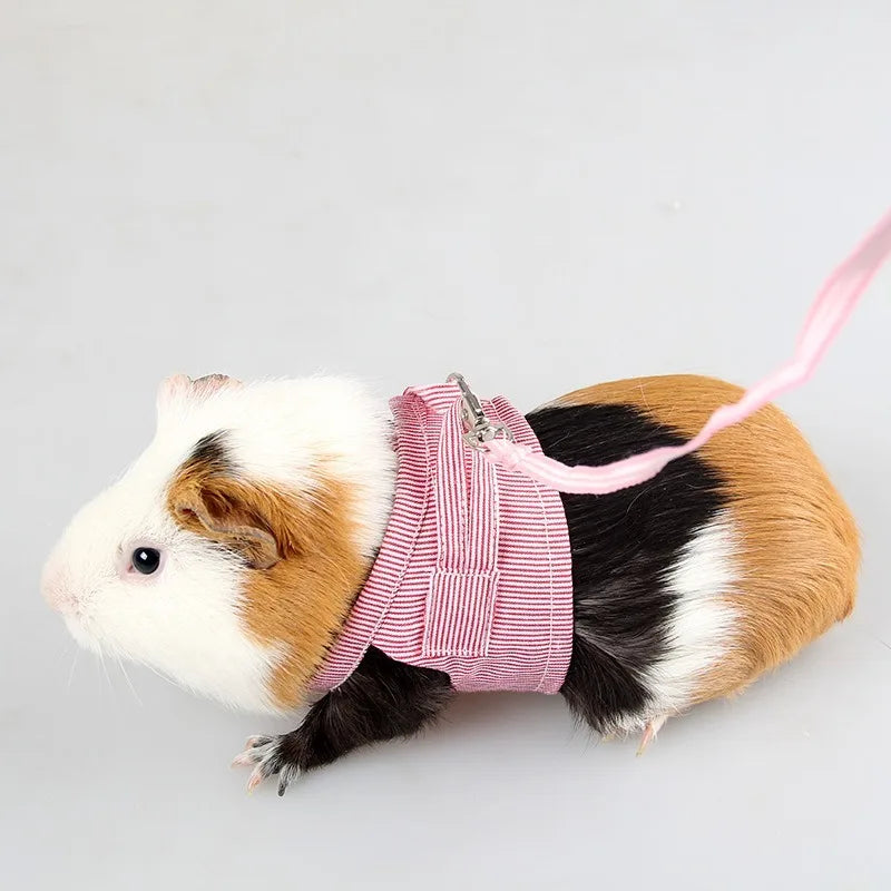 Floral Summer Pet Clothes with Harness & Leash Set Small Animal Outfit for Hamster Guinea Pig Squirrel Mice and Small Pets