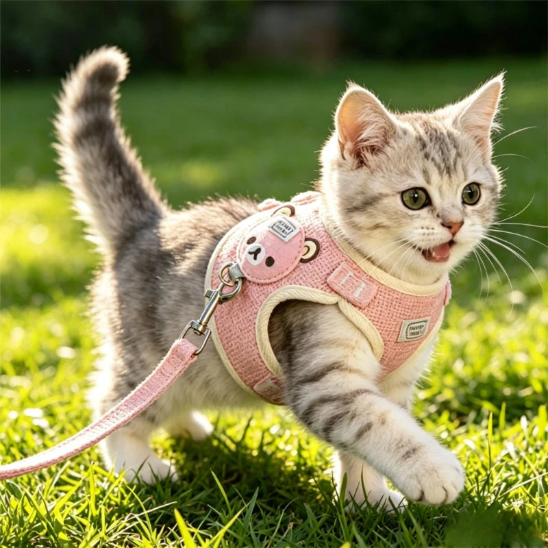 Undershirt Style Pet Leash Adjustable Cat Dog Harness Breathable Leash Convenient Pet Vest For Small Dog Cat Supplies