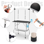 36 Inch Proional Adjustable Pet Grooming Table Heavy Duty with Arm Noose & Mesh Tray or Dog Cat Shower Table Maximum acity Up to