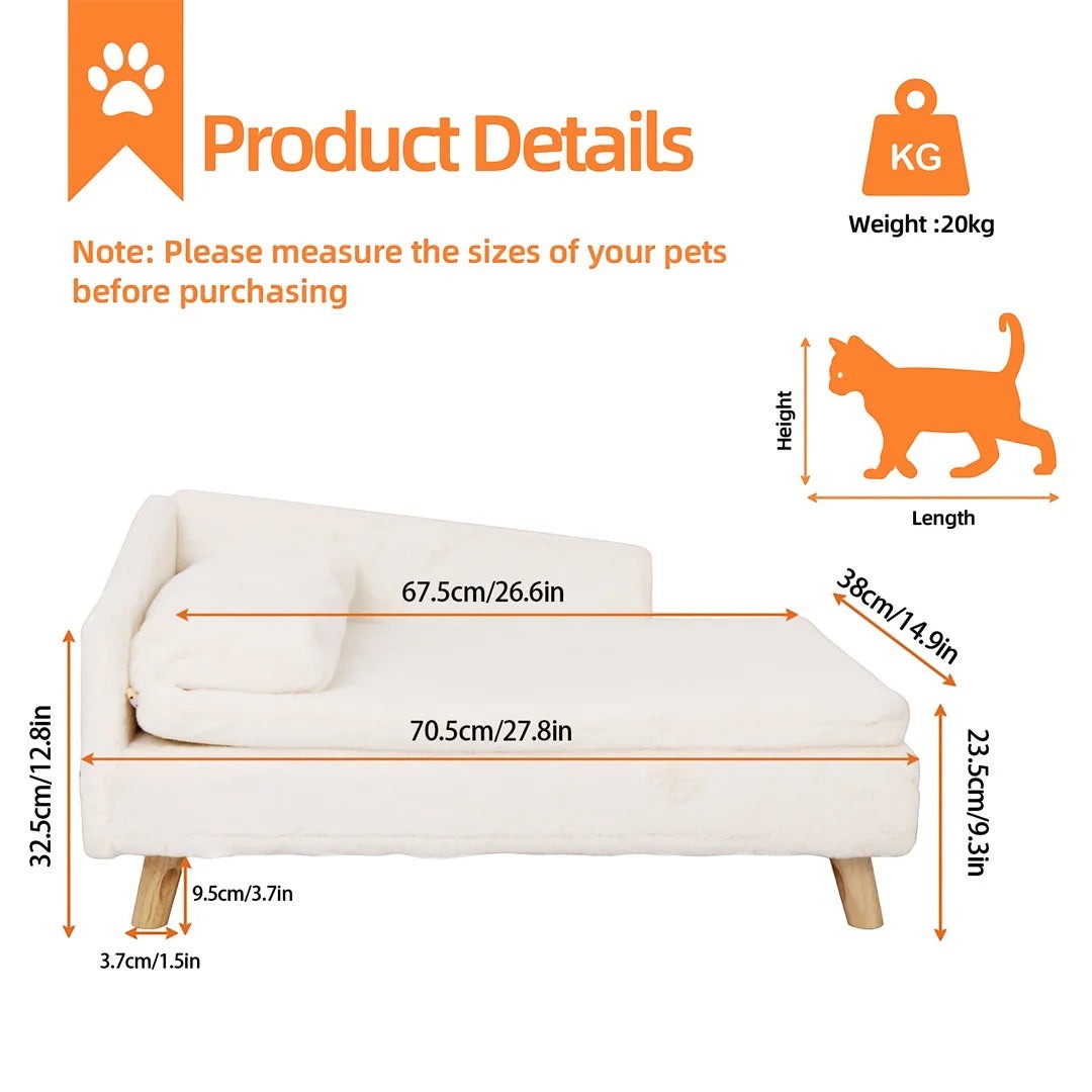 Mincy Pets L-Shape Dog Sofa Bed: Raised Nesting Couch product photo.
