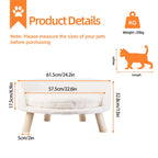 Luxury Soft Warm Plush Cat Bed Nesting Chair with Wood Legs Washable Waterproof Cushion Pad Pet Bed for Small Animals