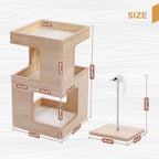 Mincy Pets Modern Wood Corner Cat Tree product photo.