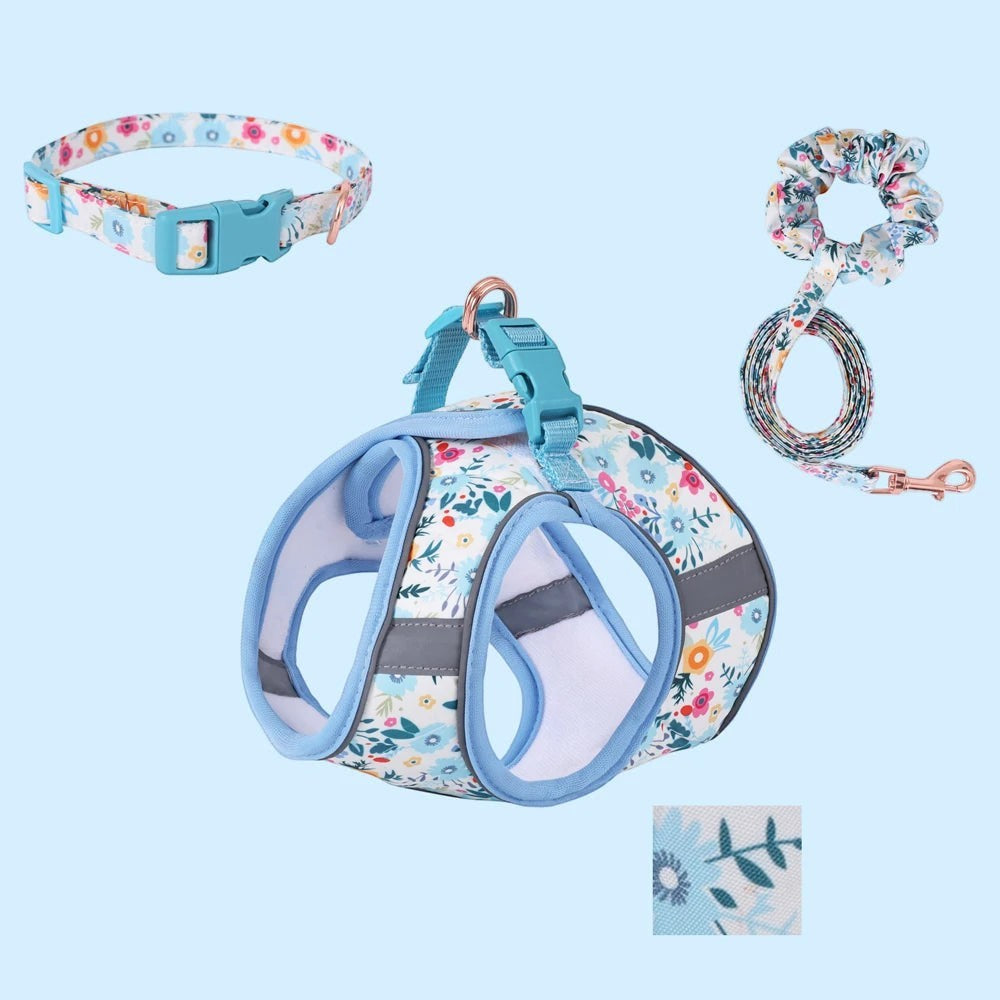 Soft Adjustable Dog & Cat Vest Harness Set