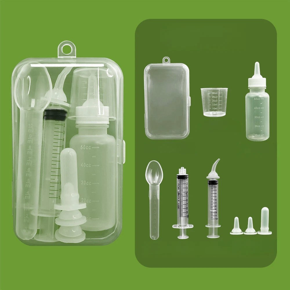 Pet Feeding Device Set Cat Dog Care Bottle Syringe Suit Newborn Kitten Feed Device with Feeding Bottle Puppy Medication Device