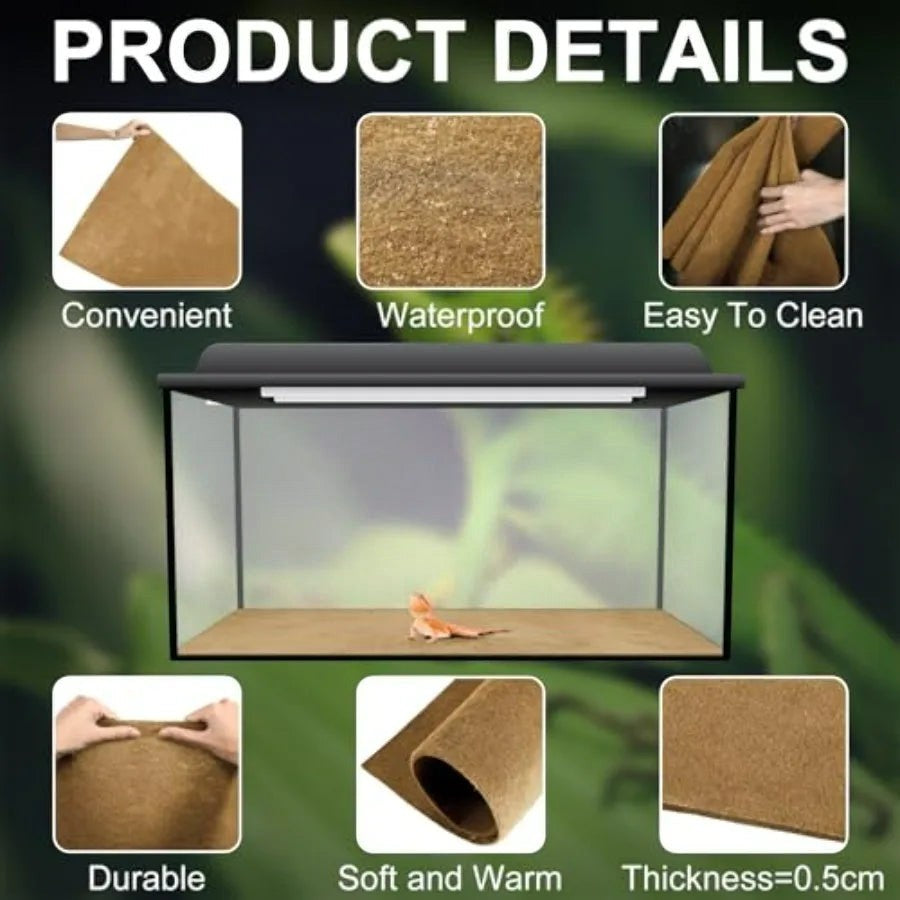4 Pcs Reptile Carpet Pet Terrarium Floor Liners Bedding Substrate Liner Supplies Reptile Cage Mat Tank Accessories for Lizard B