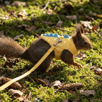 Adjustable Ferret Vest Harness Dinosaur Shape Escape-Proof Pet Traction Rope Comfortable with Bell Guinea Pig Safety Vest