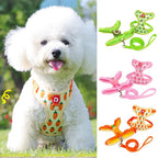 Cute Fruit Dog Cat Harness & Leash Set  Adjustable Soft Puppy Kitten Walking Gear Breathable Summer Outdoor Accessories for Smal