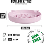 Silicone Cat Slow Feeder Bowl with Suction Cups, Puzzle Feeder for Wet Food, Reduce Overeating