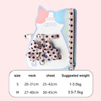 Stylish Polka Dot Pet Bow Harness & Leash Set Cute Puppy Kitten Small Dog Cat Vest Secure Adjustable Walking Cute Bow Collar