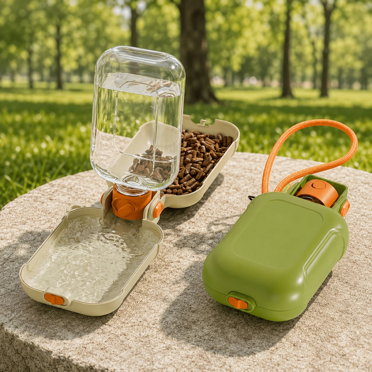 Portable Dog Water Bottle, Leak Proof Pet Water Dispenser with Integrated Drinking Bowl, Food Grade Plastic Puppy Travel Water Bottle, Outdoor Walking Hiking Camping Travel Water Bowl Cup for Small Medium Large Dogs & Pets