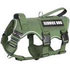Service Dog Vest and Leash SetHeavy Duty Tactical Dog Harness with Metal Buckles for Sized Dogs Adjustable No-Pull Dog Harness