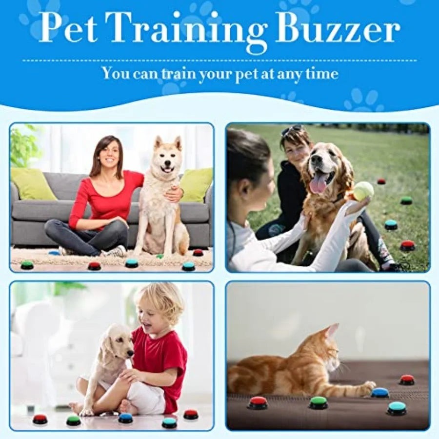 16 Pcs Voice Recordable Dog Buttons for Communication Pet Cat Talking Buttons with Stickers 30 Seconds Interactive Speech Train