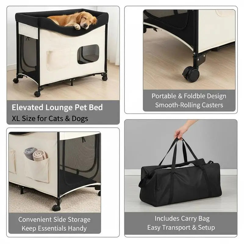 Wanderlux Folding Travel Cot — Oxford Cloth & Dutch Velvet