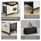 Foldable Elevated Pet Lounge Bed
