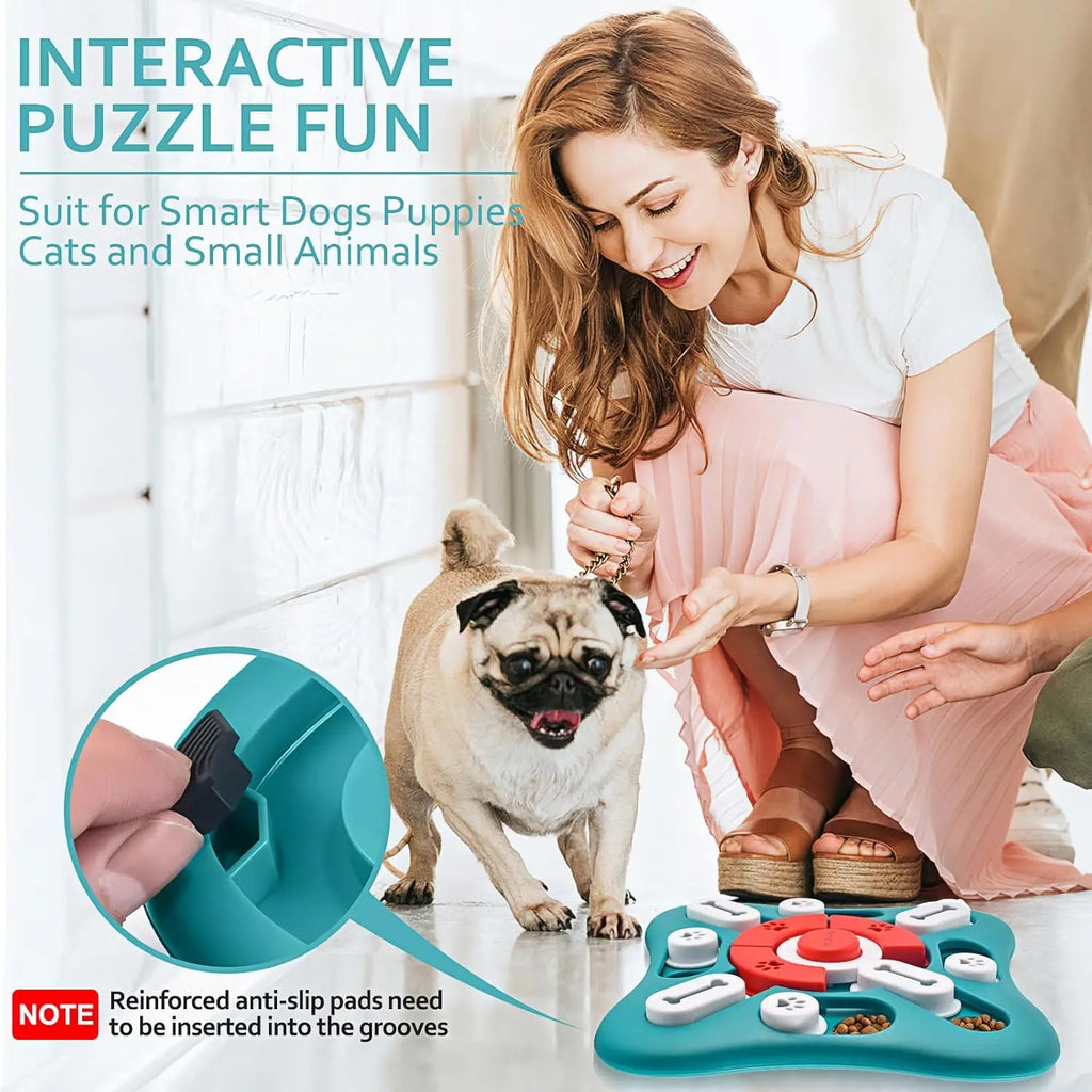 Dog Puzzle Toys, Treat Dispensing Dog Enrichment Toys for IQ Training and Brain Stimulation, Interactive Mentally Stimulating To