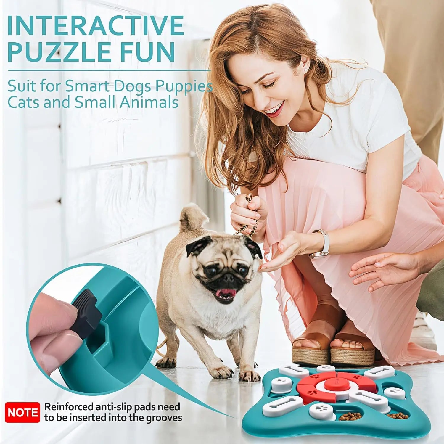 Dog Puzzle Toys, Treat Dispensing Dog Enrichment Toys for IQ Training and Brain Stimulation, Interactive Mentally Stimulating To