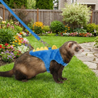 Adjustable Ferret Vest Harness Dinosaur Shape Escape-Proof Pet Traction Rope Comfortable with Bell Guinea Pig Safety Vest