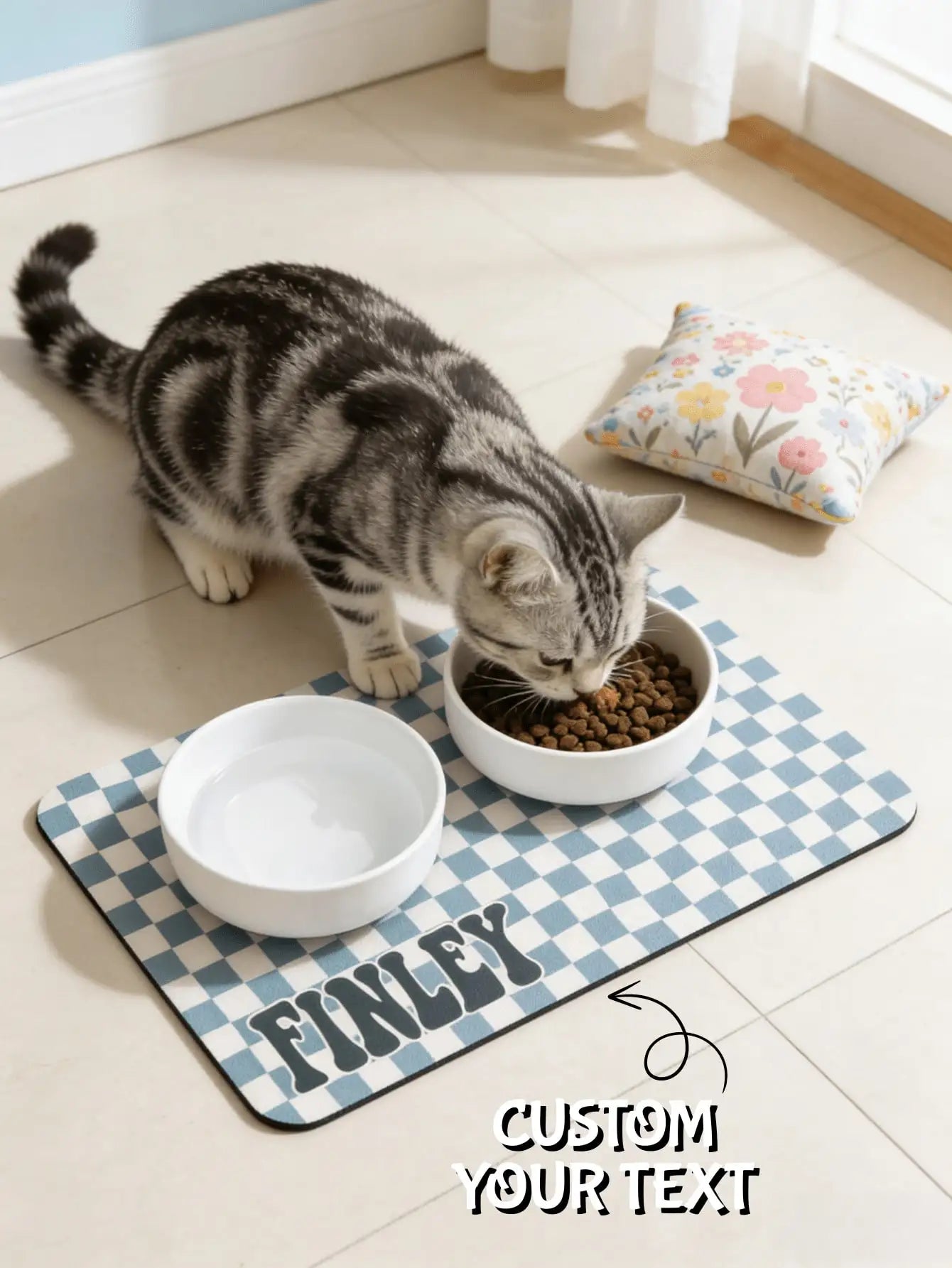 1pc Personalized Dog Food Mat, Custom Pet Name Mat, Feeding Accessory, Gift For Dog Lovers, Customized Pet Mat, Mother's Day, Special Occasions