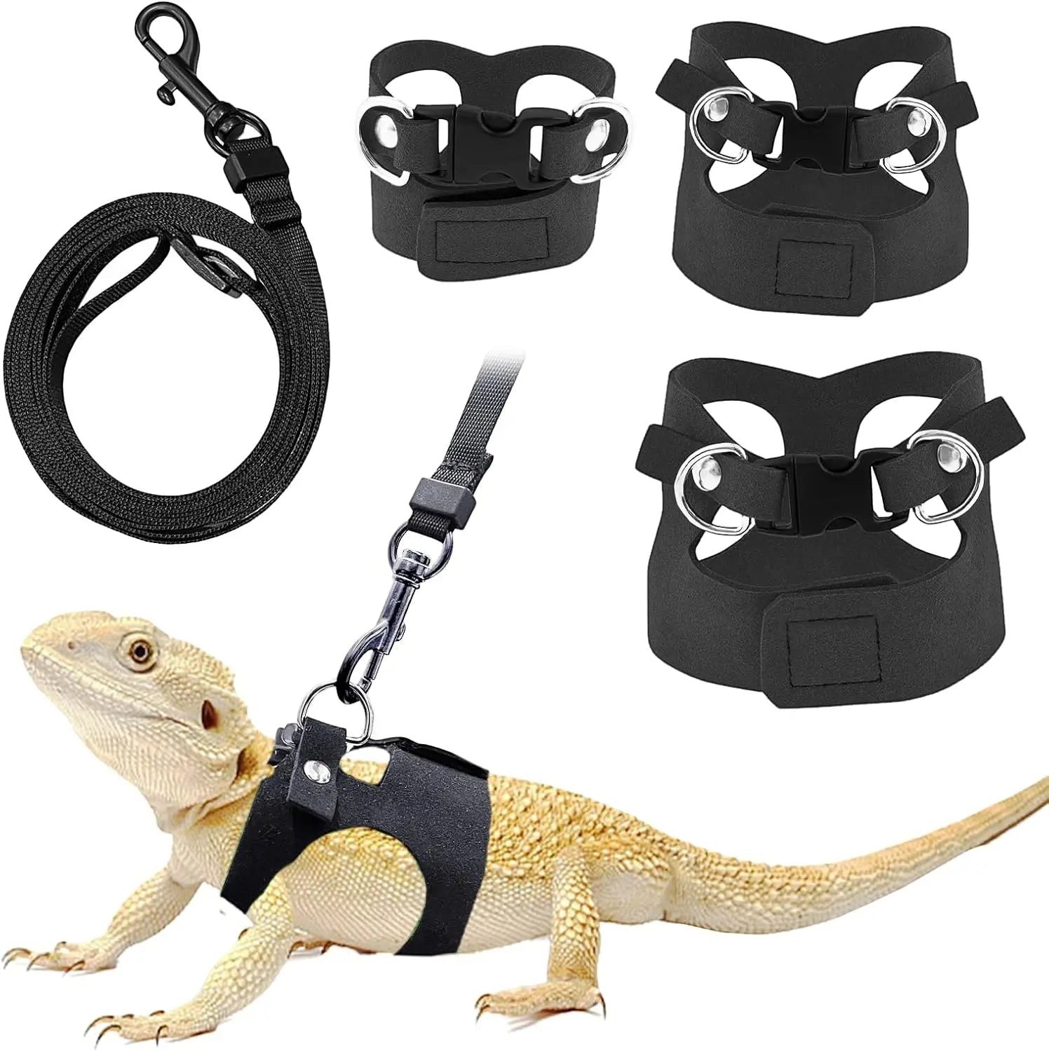 Mincy Pets Adjustable Reptile Harness & Leash Set product photo.