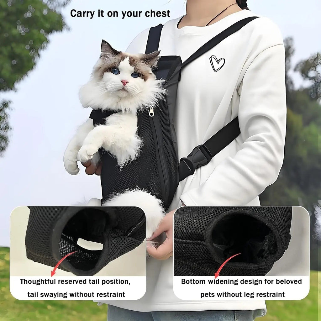 Pet Carrier Backpack for Small Medium Dogs Cats 5-18 Lbs, Legs Out, Adjustable Pet Front Carrier for Hiking Camping Traveling