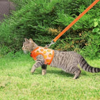 Cat Harness with Leash Escape Proof - Fashionable Mesh Cat Dog Walking Harness Leads, Adjustable for Kitties Puppies Animals,,S